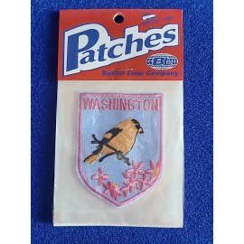 Washington American Goldfinch Vintage Travel Souvenir Patch - New - Free Ship!