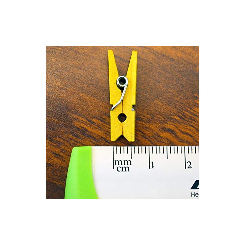 BARRILITO Micro Pinzas de Madera en Colores Surtidos, Bolsa con