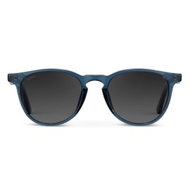 Classic Round Polarized Sunglasses for Men | Retro Design with Blue lens (Crystal Cobalt/Black Gradient Lens)