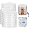 Boxweer 15PCS Yogurt Jar Lids - Clear Plastic, Reusable, BPA-Free