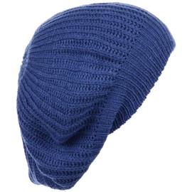 BYOS - Gorro de punto de ganchillo para mujer, 2-pack Denim Blue & Bk Wo/Flower, Talla única