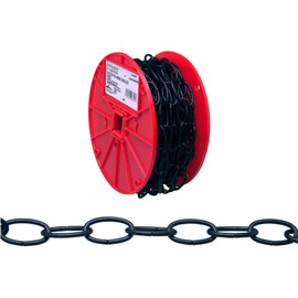 Campbell 0722002 Decorator Chain on Reel, Black Polycoated, #10 Trade, 0.135" Diameter, 40' Length, 35 lbs Load Capacity