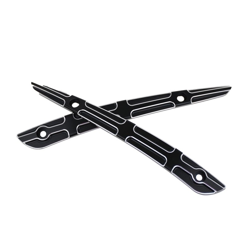 HDBUBALUS Split Windshield Side Trims CNC Windscreen For Harley Road