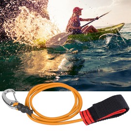 Kayak Paddle Leash, Elastic Kayak Canoe Safety String Pole Leash for Fishing Rod Lanyard String Cord with Carabiner Clip for Paddle (Orange)