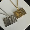 ONLYJUMP Holy Bible Book Pendant Necklace for Men Women Stainless