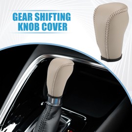 A ABSOPRO Gear Shifting Knob Cover Automatic Transmission Lever Trim for Nissan Murano 2009-2013 Faux Leather Beige