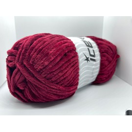 Ice Yarns Chenille Baby Burgundy 54256 Ice Yarns Soft and Bulky Chenille Yarn 100gr 131yds
