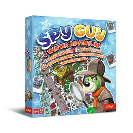 Trefl - Spy Guy Winter Adventure - Cooperative Detective Game, Family Board Game, Board Game, Search Evidence and Capture the Villain, Game Board with Drawn City Map, from 5 Years
