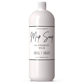 Mop Soap Highly Scented Fragrance, Long Lasting Luxury Floor Cleaner for Hardwood, Tile, Laminate & Stone, Low Suds No Residue Formula, All Mop Types, Made in USA, 32oz Santorini Silk Fragrance