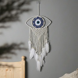 EasyBravo Large Boho Dream Catcher Evil Eye Dream Catcher Macrame Wall Hanging for Vintage Wedding Home Decorations