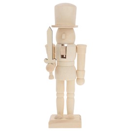 BESPORTBLE Christmas Craft Wood Nutcracker Wooden Nutcracker Figurines Unfinished Wood Nutcracker Soldier Diy Nutcracker Decor 20cm