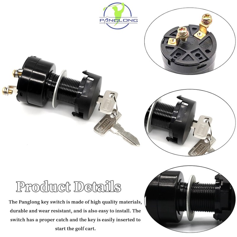 Panglong Starter Switch,Club Car DS Electric Golf Cart 1996-Up Ignition