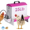 25Lb Metal Chicken Feeder and Waterer Set Automatic No Waste