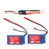 2Pcs 7.4V 1100mAh Lithium Battery with Charging Cable Fit for