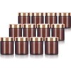 (12 Pack) 9 oz Amber Glass Jar with Gold Overshell