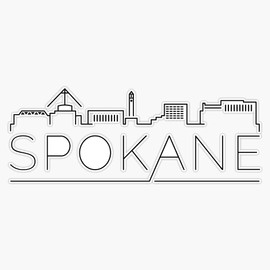 City Of Spokane Cityscape Line Art Vinyl Decal Wall Laptop Bumper Sticker 5"