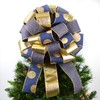 Navy and Gold Christmas Tree Bow | Big Present Bow