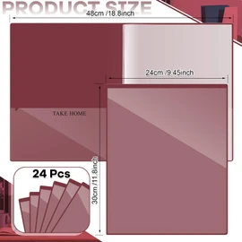 Henoyso 24 Pcs School and Home 2 Pocket Folders with 4 Clear Inner Pockets Plastic Heavy Duty Homework Folders Parent Teacher Communication for Student Home Office Classroom,11 x 9 Inch (Dark Red)