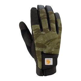 Carhartt Men's Synthetic Leather High Dexterity Touch Sensitive Secure Cuff Glove, Basil Blind Fatigue Camo, Large