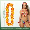 50 Collares Hawaiano Flores Fiesta Boda Xv Años Eventos Neón