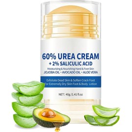 KIZCGE Crema Hidratante con Urea 60 para Pies, Manos y Codos - Exfoliante para Piel Seca, Agrietada y Callosidades (40g)