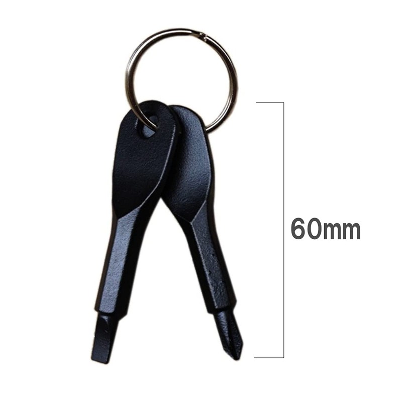 HappyHome Screwdriver Keychains, Phillips and Negative 2-Pack Portable Keychain with