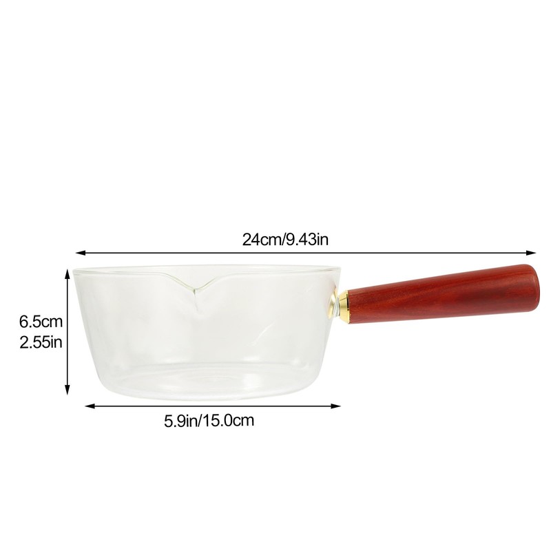 Glass Saucepan Pot for Cooking on Stove: Kitchen 600Ml Glass
