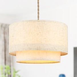 Frideko Lamp Shade - Modern 2 Tier Lampshades for Ceiling Lights,Lamp Shades for Floor Lamps,Pendant Light Shade for Bedroom,Living Room,Hallway and Kitchen
