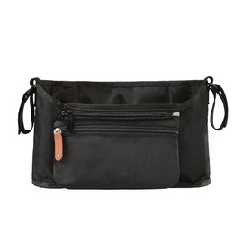 KASSAI Baby Stroller Bag, Multi-Storage, Lightweight, 6.3 oz (180 g), Removable Pocket, No Hooks Needed (Black)