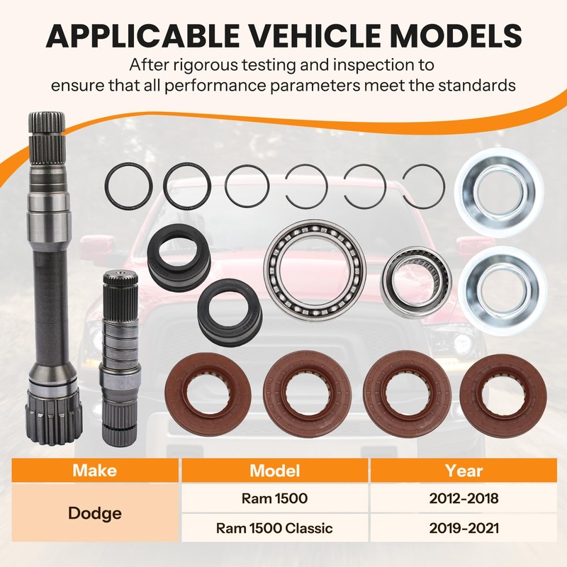 Front Differential Axle Intermediate Shaft Inner Shaft Kit 19pcs AXle