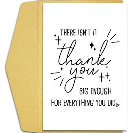 Qiliji Funny Thank You Card, Humor Appreciation Card for Women Men, There Isn't A Thank You Big Enough For Everything You Did