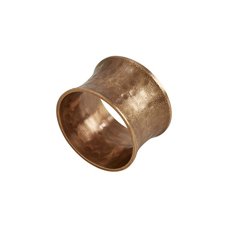 "SARO LIFESTYLE Collection Hammered Napkin Rings (Set of 4), Diameter:
