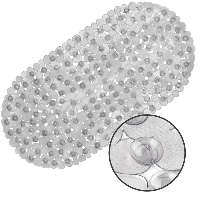 WELTRXE Bathtub Mat, Non-slip Shower Mat, PVC Bath Mat with