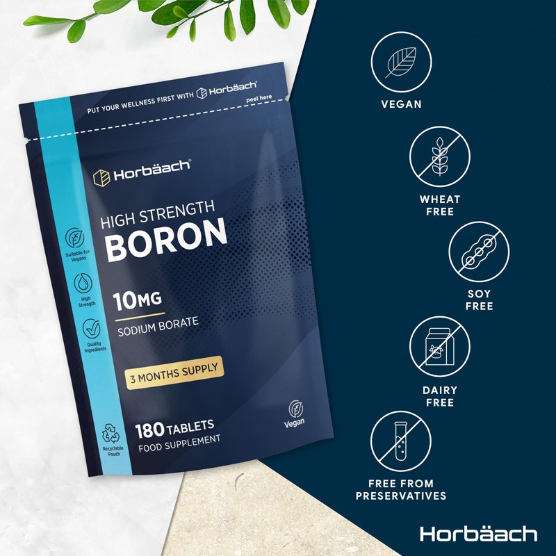 Boron 10mg | High Strength Boron Supplement | 180 Vegan