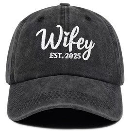 Follner Bridal Shower Gifts for Bride, Wifey Hat 2025 for Wife Gift, Adjustable Bride Hat for Wedding Bachelorette Party Engagement Honeymoon Anniversary