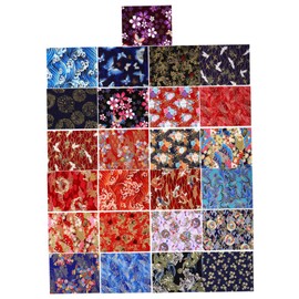 IWOWHERO 25 Sheets Floral Quilting Cotton Fabric Patchwork Bronzing DIY Craft Material for Sewing for Pencil Bags Dolls Pillowcases