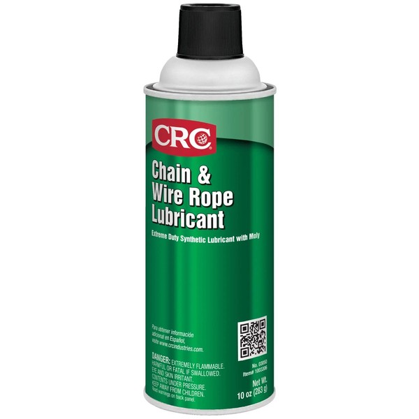 CRC Chain And Wire Rope Lubricant, 10 Wt Oz, Extreme Duty Synthetic Lubricant With Moly, Aerosol Spray