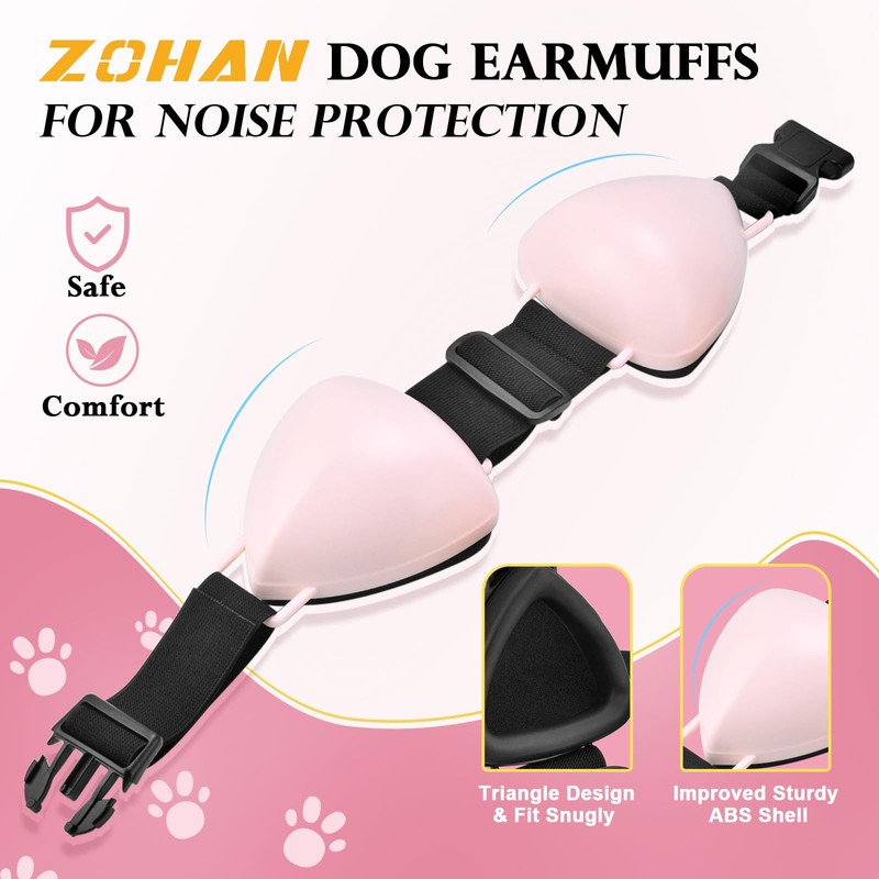 ZOHAN Dog Ear Muffs for Noise Protection, Comfort Dog Noise