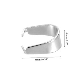 sourcing map 300Pcs Pinch Clip Clasp, 4 x 9mm Pinch Clip Pendant Bail Connector Stainless Steel Pinch Bail for Pendants Making DIY Craft, Steel Color