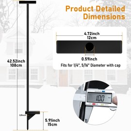 Meyoppm Snow Stake Installation Tool with Pointed Tip, Driveway Markers Installation Tool Fits 1/4", 5/16", Powder Coated Driveway Marker Installer Tool for Outdoors, Snow, Roads