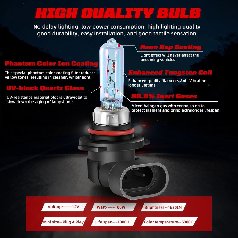 For Chevy Impala (w/Halogen Headlights) 2016-2020 Headlight Bulbs,2 Pack