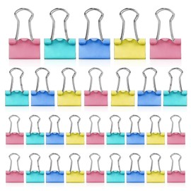 50pcs Colored Binder Clips, Upgrade Your Organization with 3 Sizes Metal Foldback Clips, Colorful Bulldog Clips, Colored Metal Binder Clips, Stationery Clamps for School & Office (15mm/19mm/25mm)