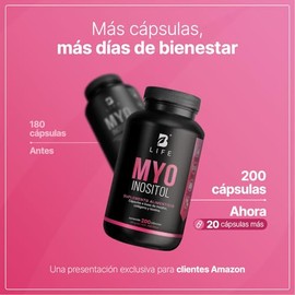 B Life Company | Inositol de 200 Cápsulas de 500 mg. Ingredientes naturales. Myo Inositol.