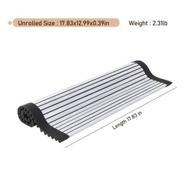 iupilon ProGrade 304 Stainless Steel Rollable Cutting Board & Over-Sink Drainer - Hygienic, Heavy-Duty, Multi-Purpose Kitchen Solution (17.8" L x 13" W)