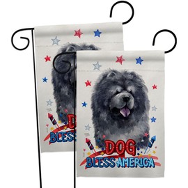 Breeze Decor Patriotic Black Chow Garden Flag 2pcs Pack Dog Puppy Spoiled Paw Canine Fur Pet Nature Farm Animal Creature House Decoration Banner Small Yard Gift Double-Sided, Made in USA