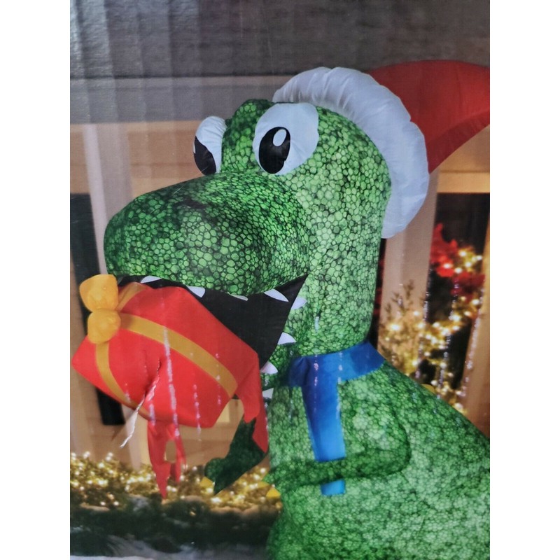 holiday time 10ft T-Rex Dinosaur Christmas Inflatable NEW Present Holiday