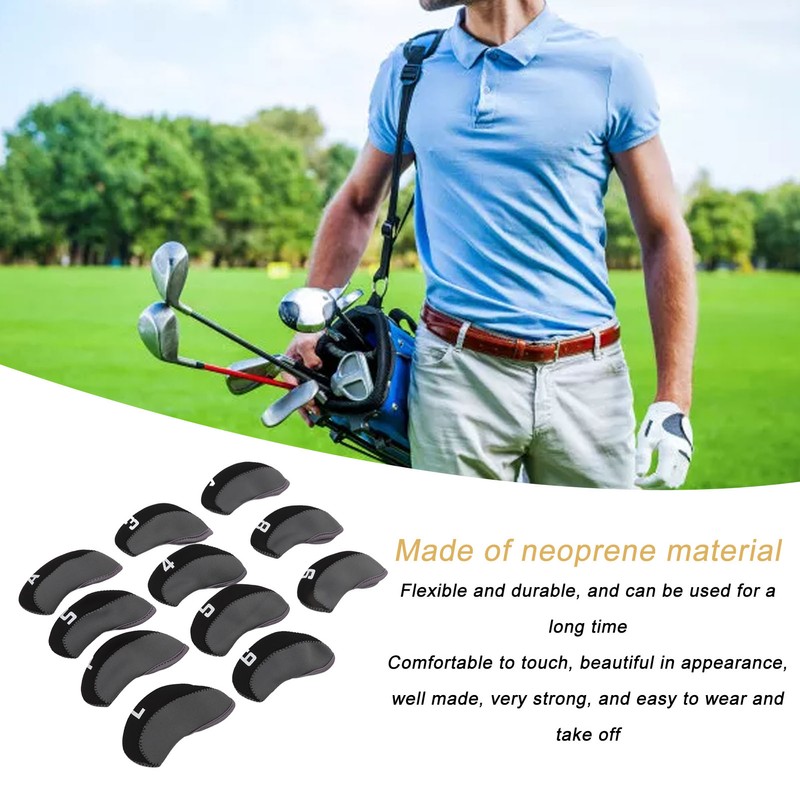 11PCS Golf Club Head Covers Neoprene Numbered Golf Club Head