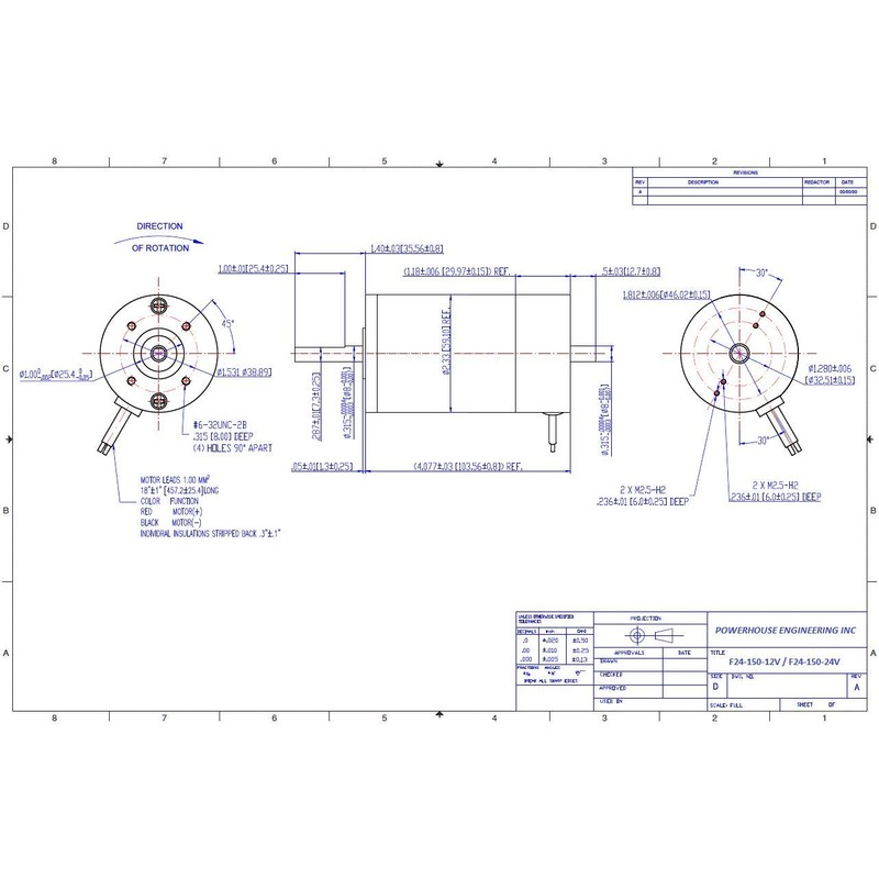 AmpFlow F24-150-12V Brushed Electric Motor, 6V, 12V, or 18 VDC,