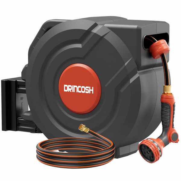 Upgraded Retractable Garden Hose Reel 1/2 in x 100 ft