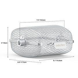 Onlyfire Rotisserie Grill Basket, 3 Pack Stainless Steel Rotisserie Accessory for Any Grill, Fits for 1/2" Hexagon, 3/8" Hexagon, 3/8" Square & 5/16" Square Spit Rod, Global Patent
